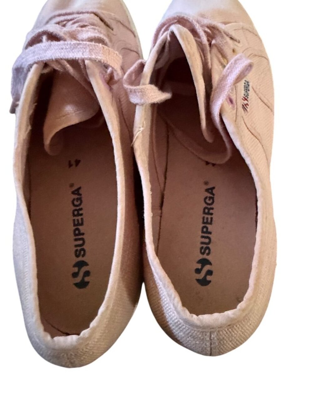 Superga Womens Pink Canvas Sneakers Size 41 Casual Low-Top Shoes - Picture 4 of 6